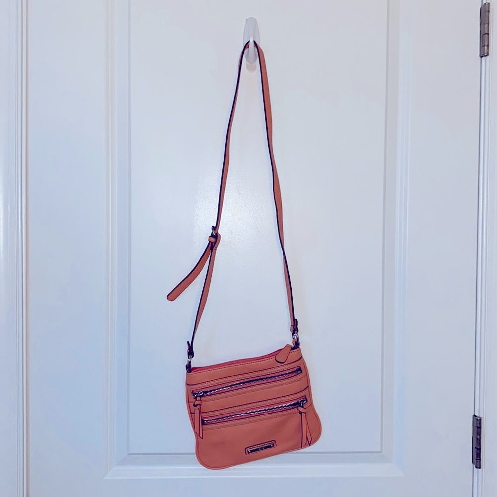 Nine West Crossbody Bag Purse, Coral Pink Orange Color